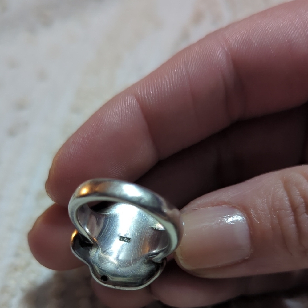 Elegant Silver Rose Ring Sterling Silver Size 6 - Picture 5 of 7